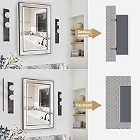 Vista 5 de Metro - Botiquín retro con cuentas, montaje en superficie o empotrado, 3 estantes de vidrio ajustables, libertad de instalación con puerta oscilante