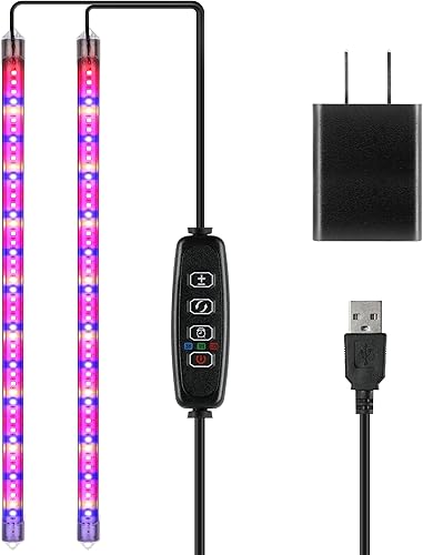 Miniatura 1 de iPower Tiras de luz LED de 20 W de espectro completo para plantas de interior con temporizador de encendidoapagado automático de 3612 horas 10