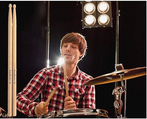 Miniatura 5 de Baquetas de tambor 5A con punta de madera 1 par de arce