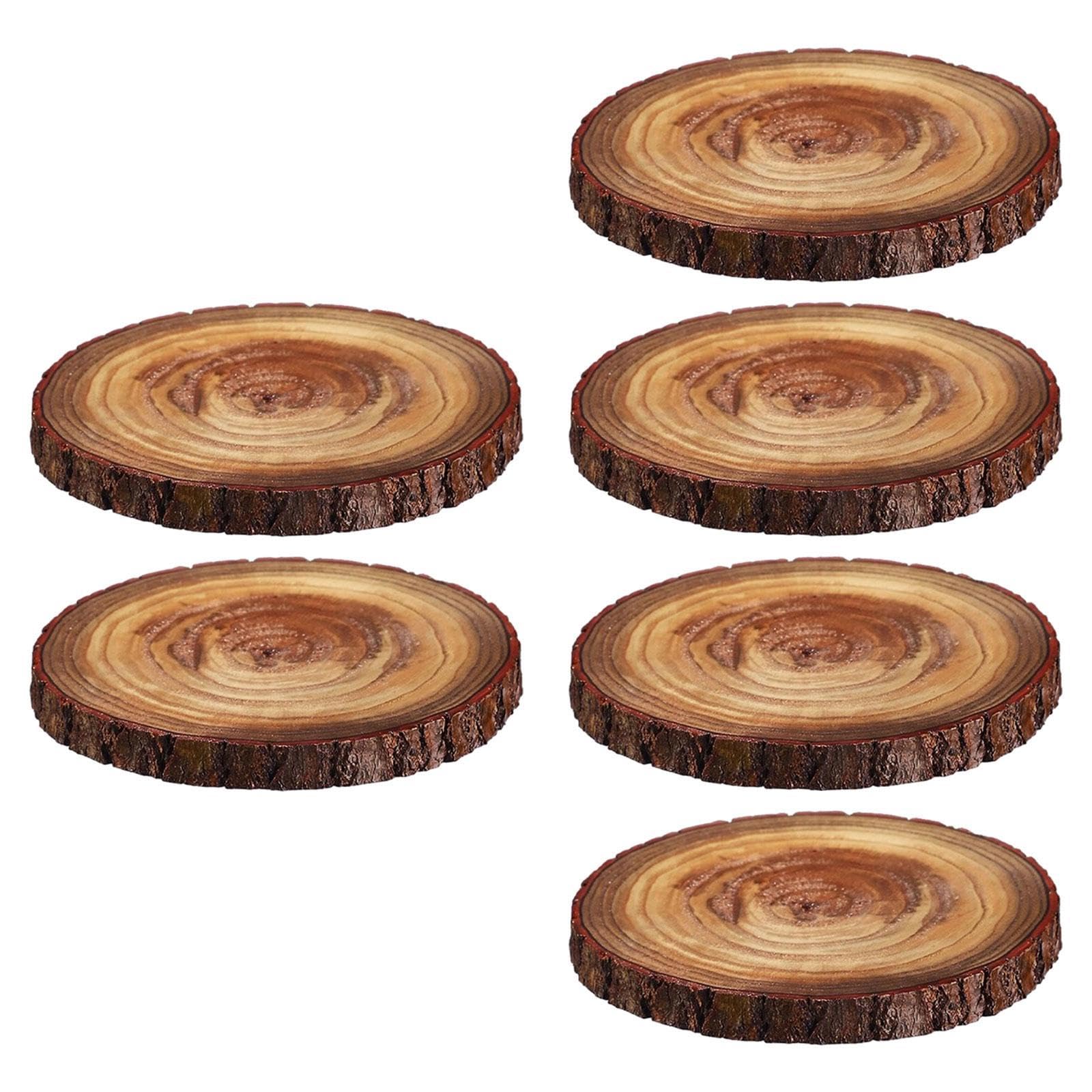 Lot de 6 Dessous de Plat Rustiques en Bois Massif, Style Ferme.