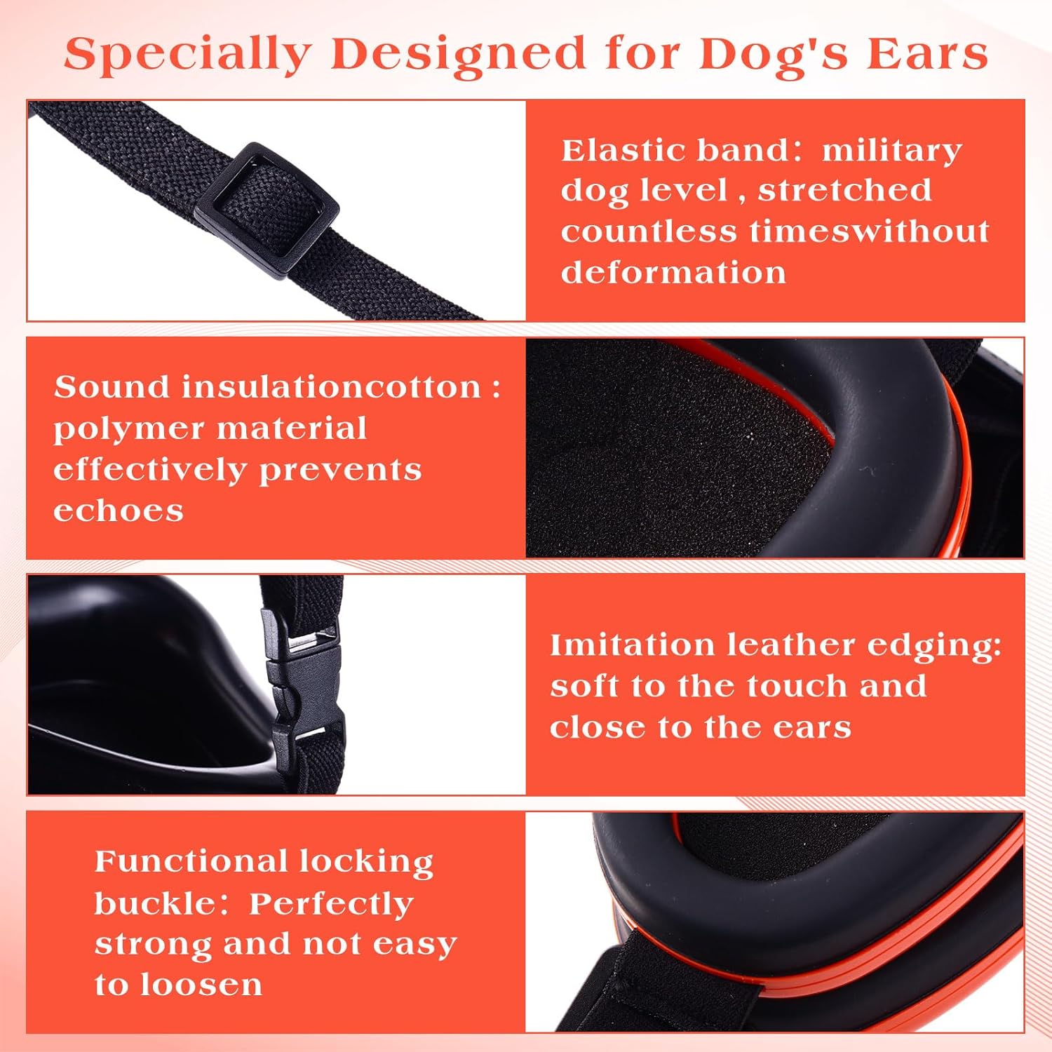 Miniatura 3 de 2 orejeras para perro para protección contra el ruido de 25 dB NRR orejeras para perros, auriculares para perros, tapones para los oídos para