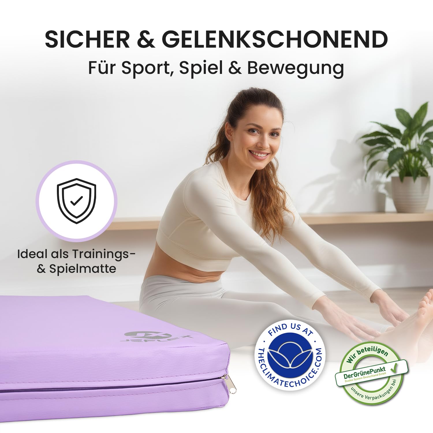 Jeflex Colchoneta Gimnasia 100 x 70 x 8 cm Esterilla Yoga Multifuncional