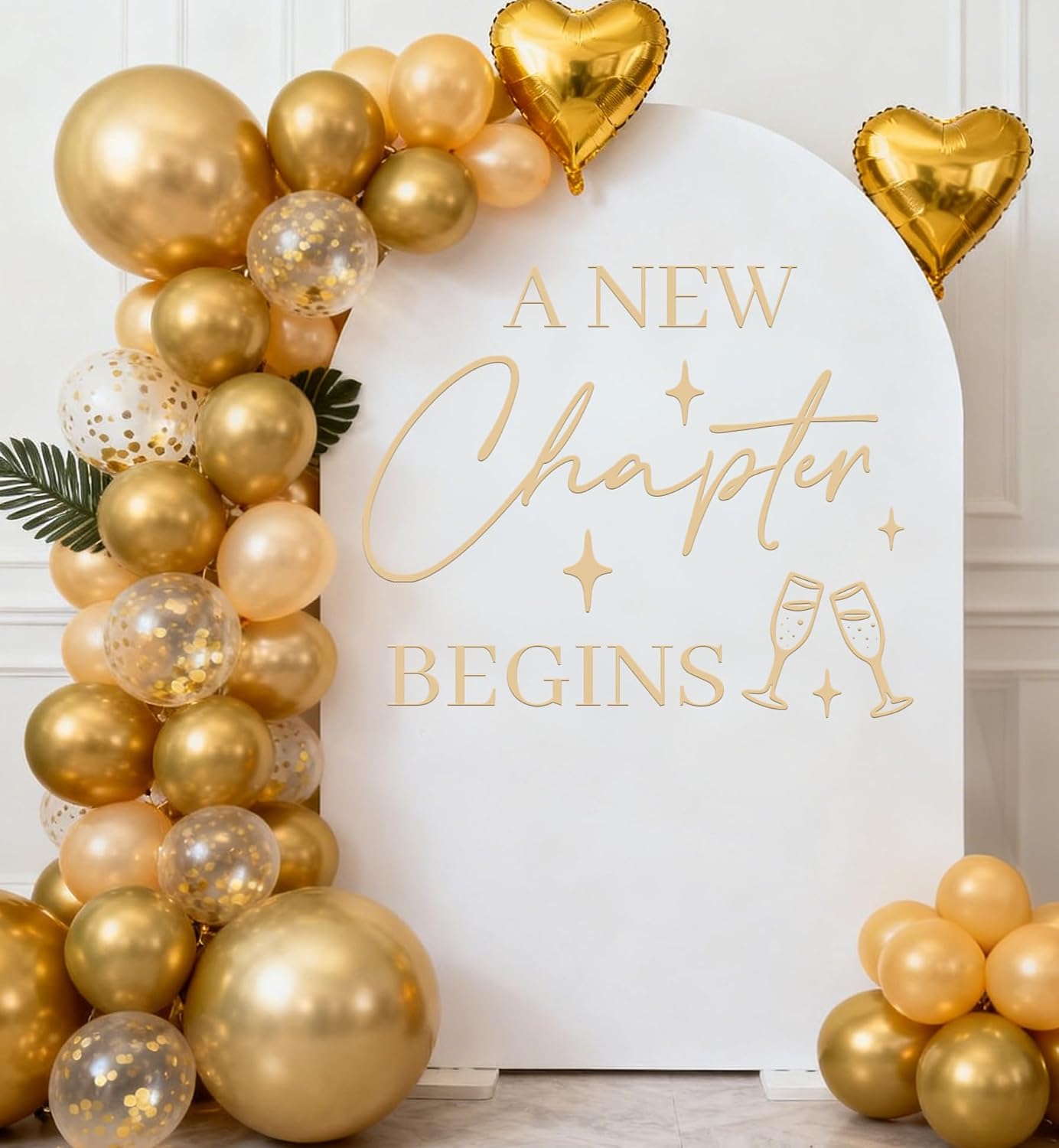 A New Chapter Begins Wall Decal - The Beginning of a New Chapter Decoration - New Chapter Baby Shower Decorations Gold