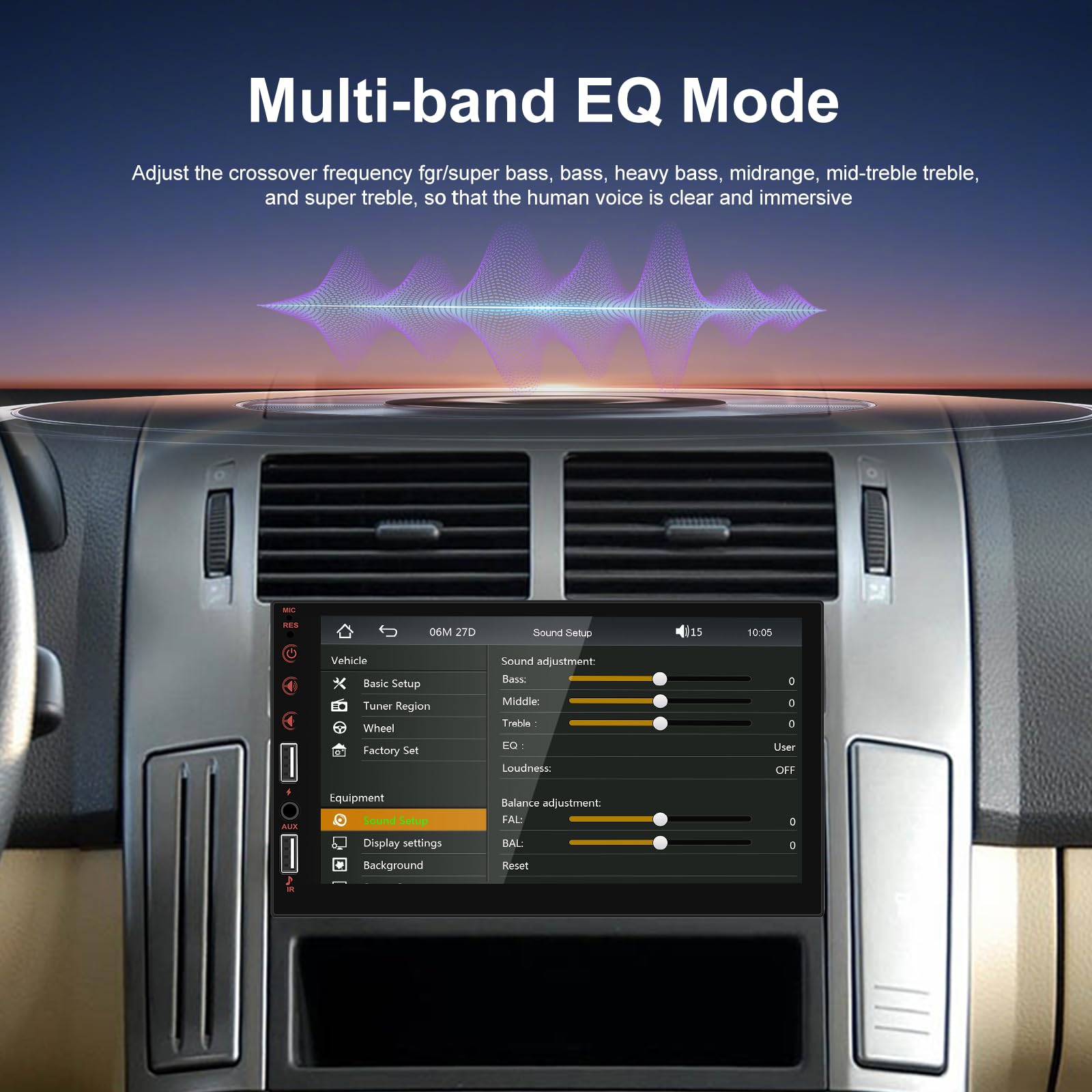 Autoradio 1 Din Wireless Carplay Android Auto con Schermo 7 Pollici Touch Display Auto Radio con Bluetooth Mirror Link per Android/IOS FM EQ USB AUX SWC Mic Retrocamera