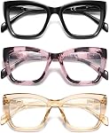 LKEYE Oversized Reading Glasses Women Men Style Blue Light Blocking Computer Square Reader Spring Hinge Eyewear LK6085