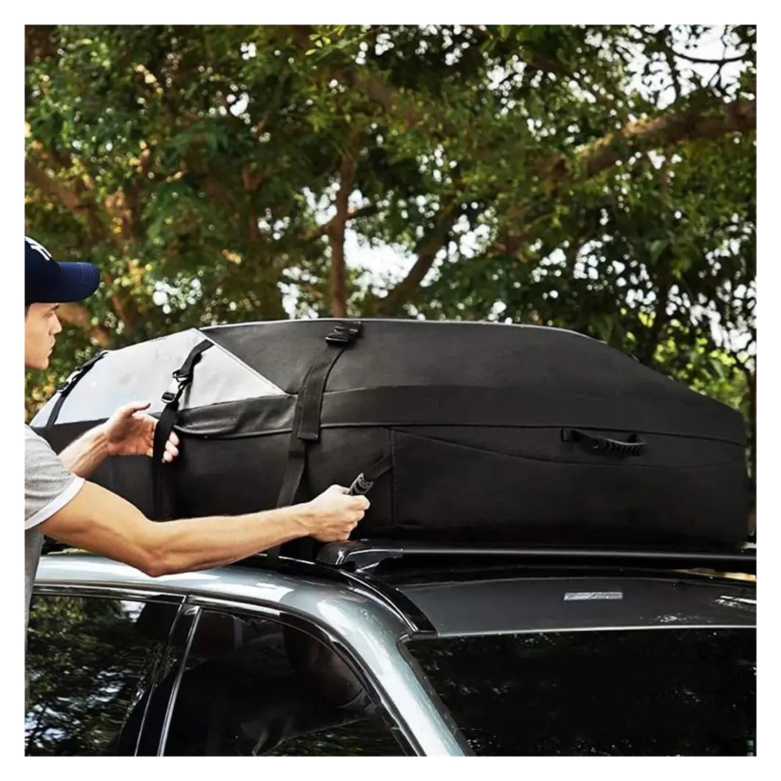 Dach Rack Gepäck Auto-Frachtdachtasche Wasserdicht Für Dachgepäckträger Aufbewahrungstasche 600D Oxford Für SUV Van Faltbare Dachtaschen Dachträger(B)