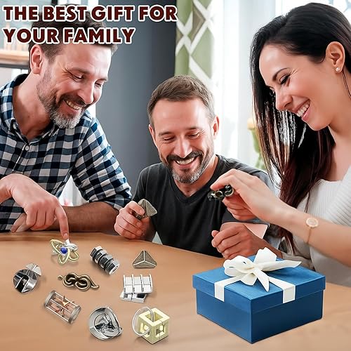 Miniatura 29 de Wettarn Rompecabezas de metal de acero 3D para adultos, juego de desbloqueo, educación de inteligencia intelectual, lógica, prueba de lógica