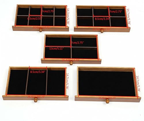 Vista 6 de Joyero organizador de 6 capas con cerradura y espejo, cajas de joyería de madera de trébol de cuatro hojas de la suerte y organizadores