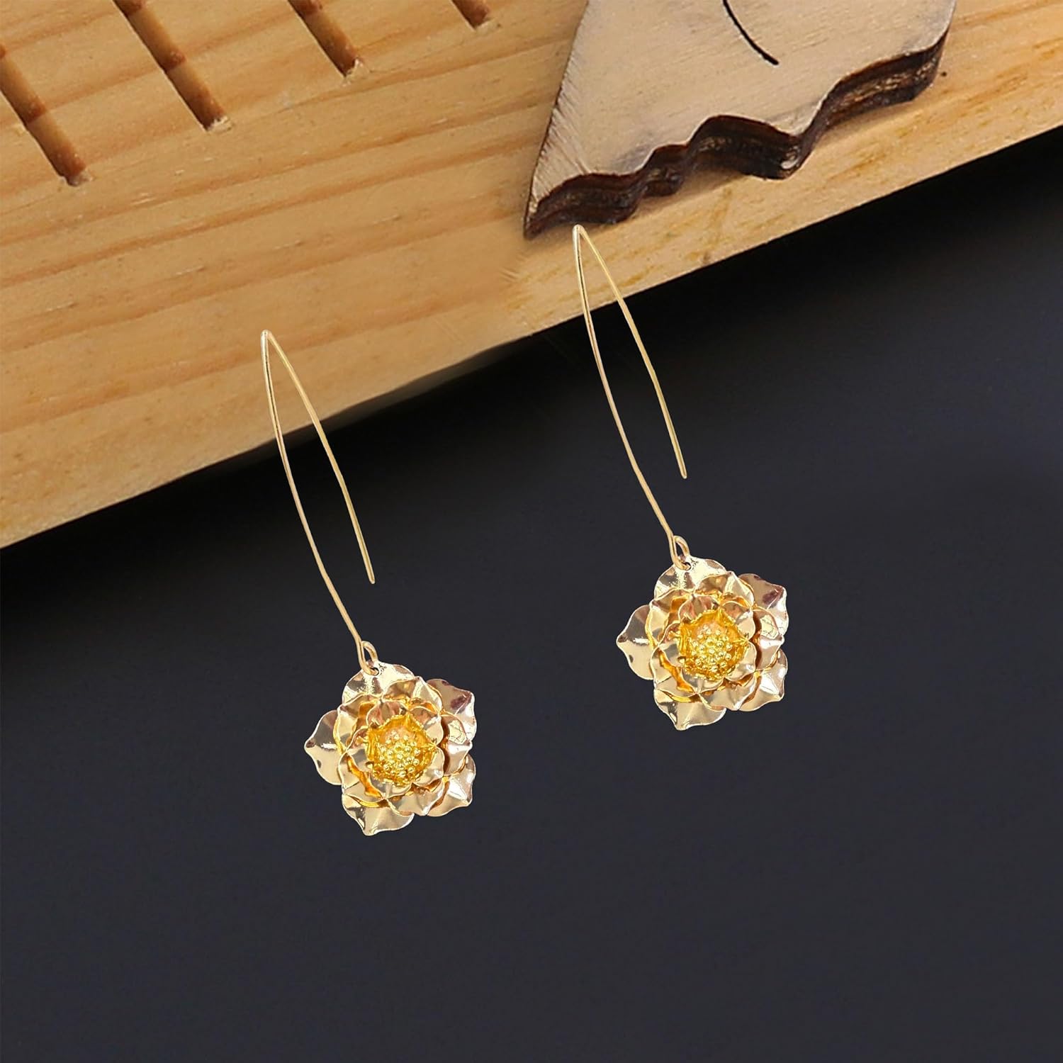 Bohemian Flower Earrings for Women Vintage Alloy Drop Earrings Handmade Style for Party Wedding - Image 6