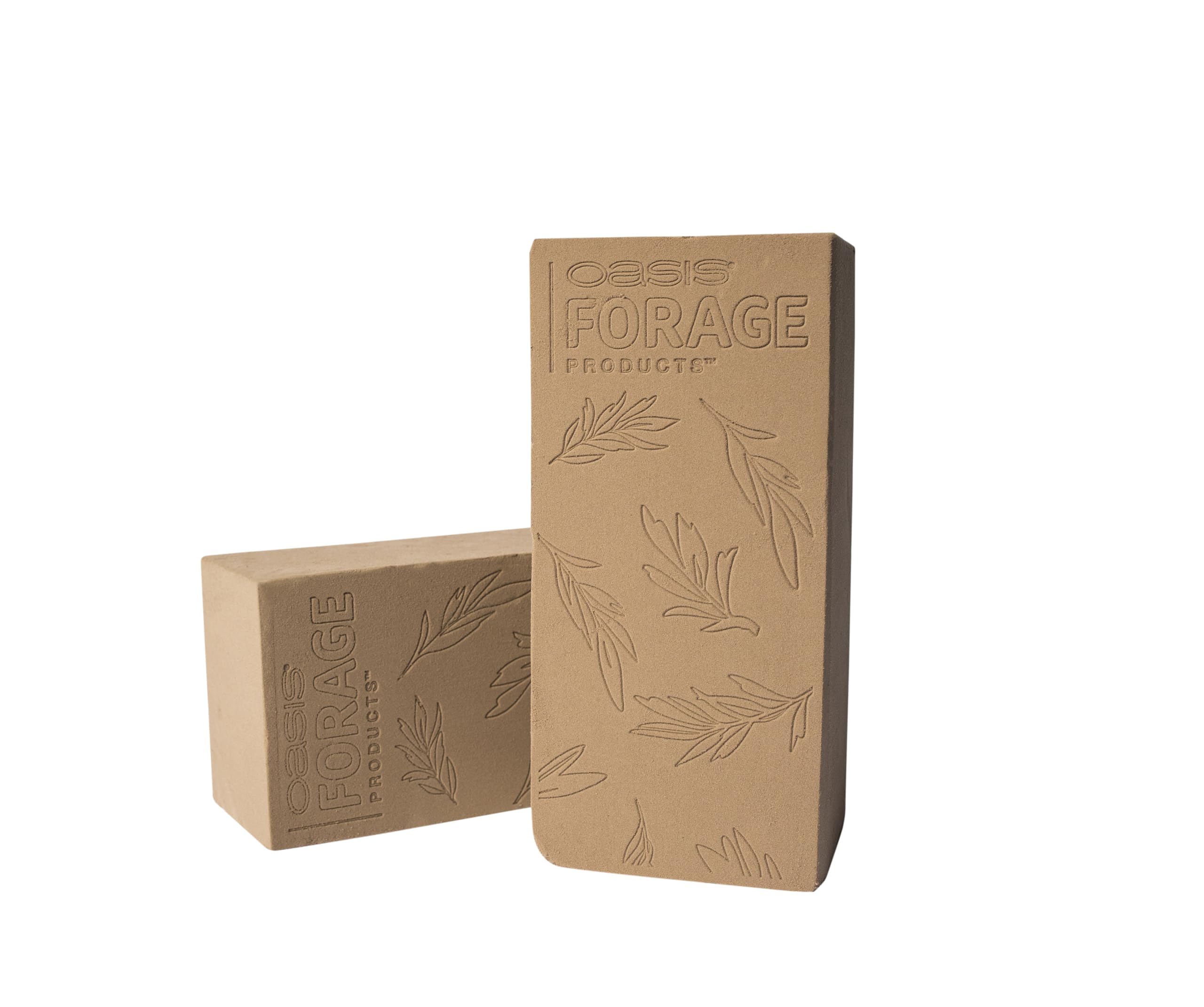 Oasis Forage Floral Foam | Securely Holds Stems in Place | Degradable | Superior Hydration for Freshly Foraged Botanicals | Dark Brown | Pack of 4 Bricks