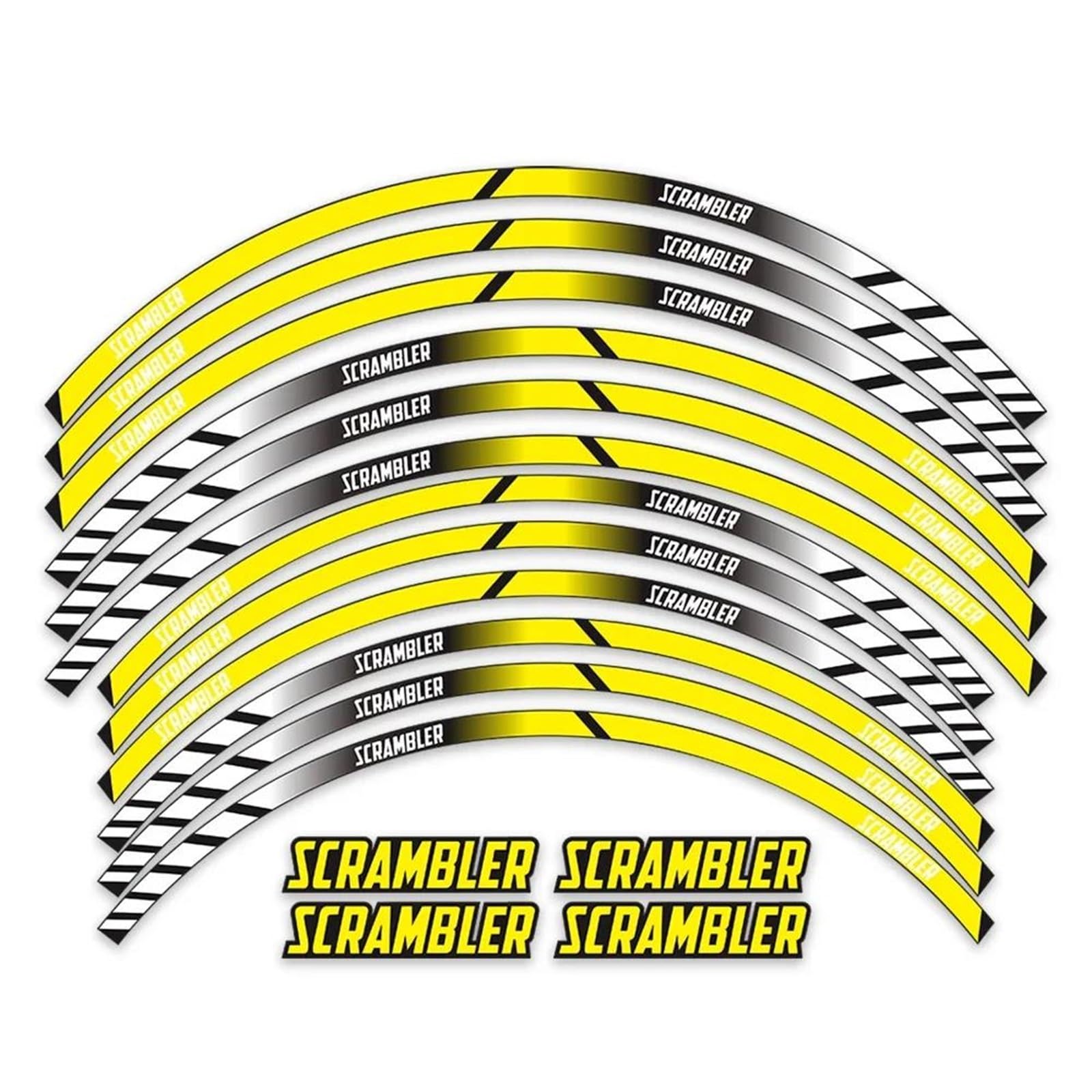 Motorcycle Accessories Wheel Stickers Reflective Rim Motorbike Waterproof Decals for Ducati for Scrambler 400 800 1100(Style 2)