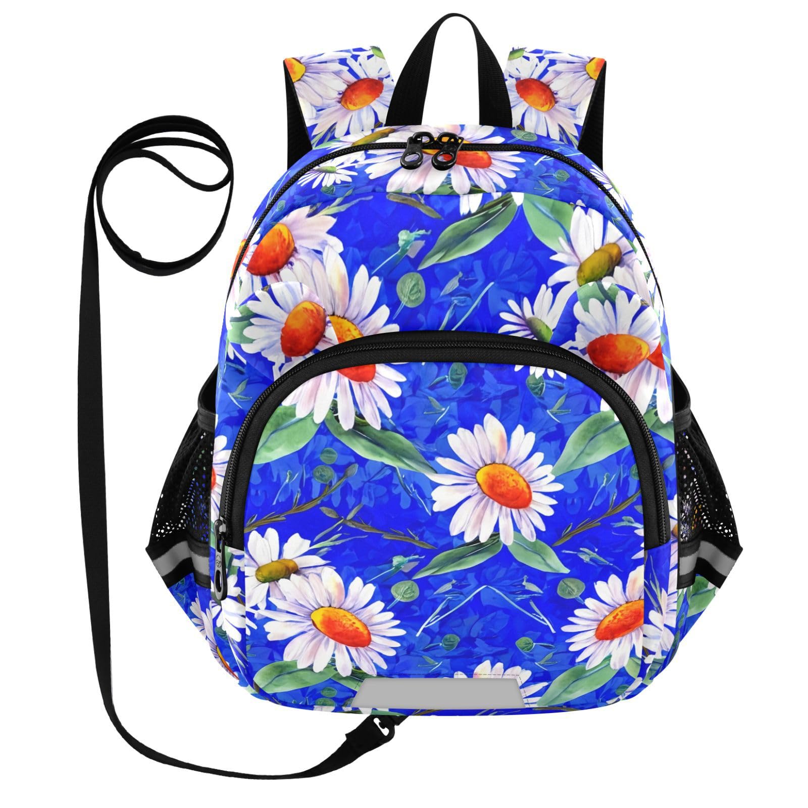 Leaves Floral Toddler Harness Backpack for Boys Girls 3-6 Years Kids Backpack with Anti Lost Safety Leash Baby Harness Bookbag for Travel Walking Preschool