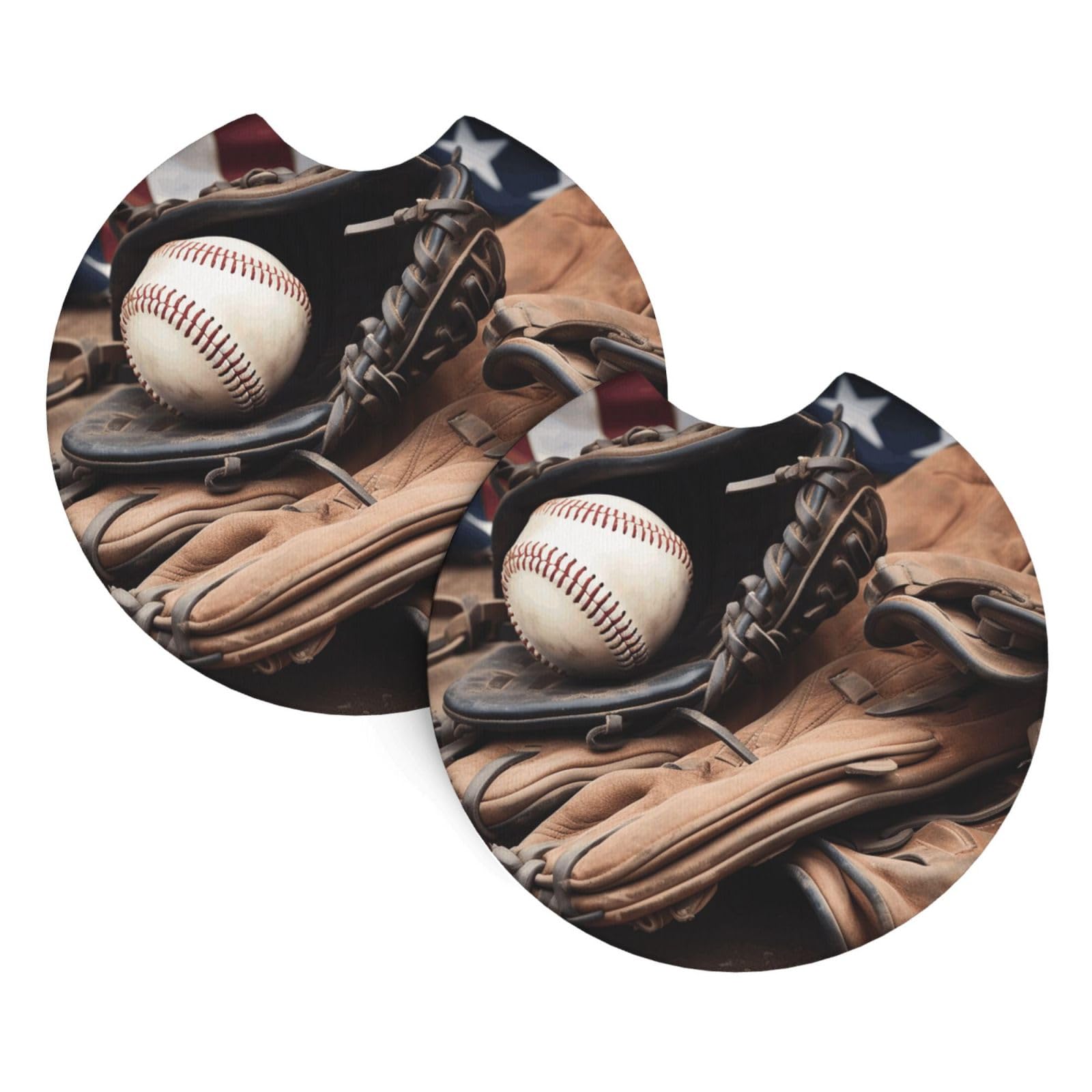 2PCS Car Coaster for Cup Holders Universal Auto Cup Mat Baseball Equipment Cup Coaster Pad 2.7" Waterproof Neoprene Non-Slip Cup Holder Coasters Car Interior Accessories for Women Men
