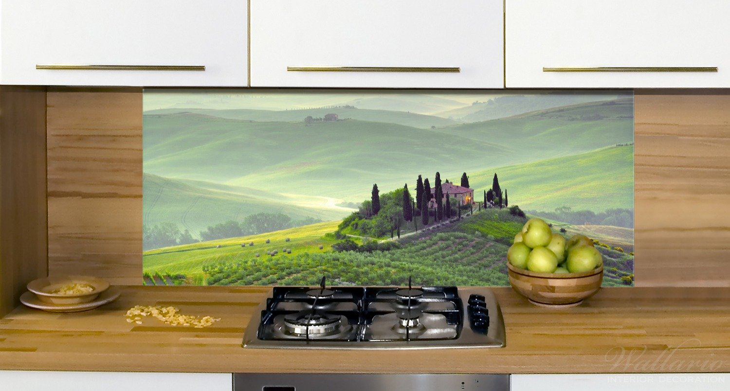 Wallario Küchen-Rückwand | Küchenspiegel Toskana in Italien in Premium-Qualität: Brillante Farben | abwischbar | pflegeleicht