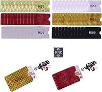Vista 7 de JUMISEE Paquete de 60 fundas holográficas de bloqueo RFID, tarjetero de bloqueo de banco, cartera antirladrón, funda protectora para tarjetas