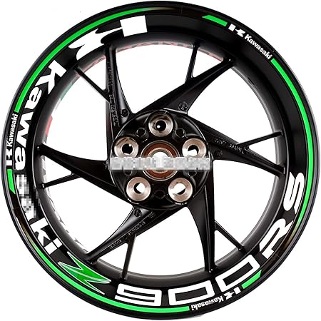 Amazon リムステッカー 17インチ ホイールステッカー バイク用 オートバイ 二輪 ホイールリムガード リムカバー 反射タイプ ステッカー 対応車種 Z900rs 全車種汎用 緑外側 Aタイプ内側 反射付き 車 バイク 車 バイク