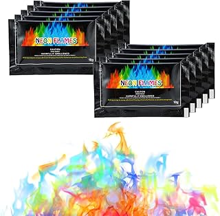 Polvo De Fuego Colorido, Polvo De Colores De Fuego, Polvo De Fuego De Color Llama, Fuego De Arco Lris Místico, con Llamas De Colores, Es Adecuado para Combinar Halloween y Navidad, 10 X 10g