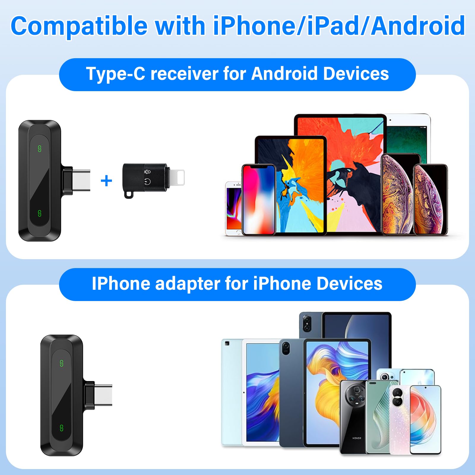 MICROFONO LAVALIER WIRELESS LIGHTNING PER SMARTPHONE APPLE IPHONE IPAD G-1279