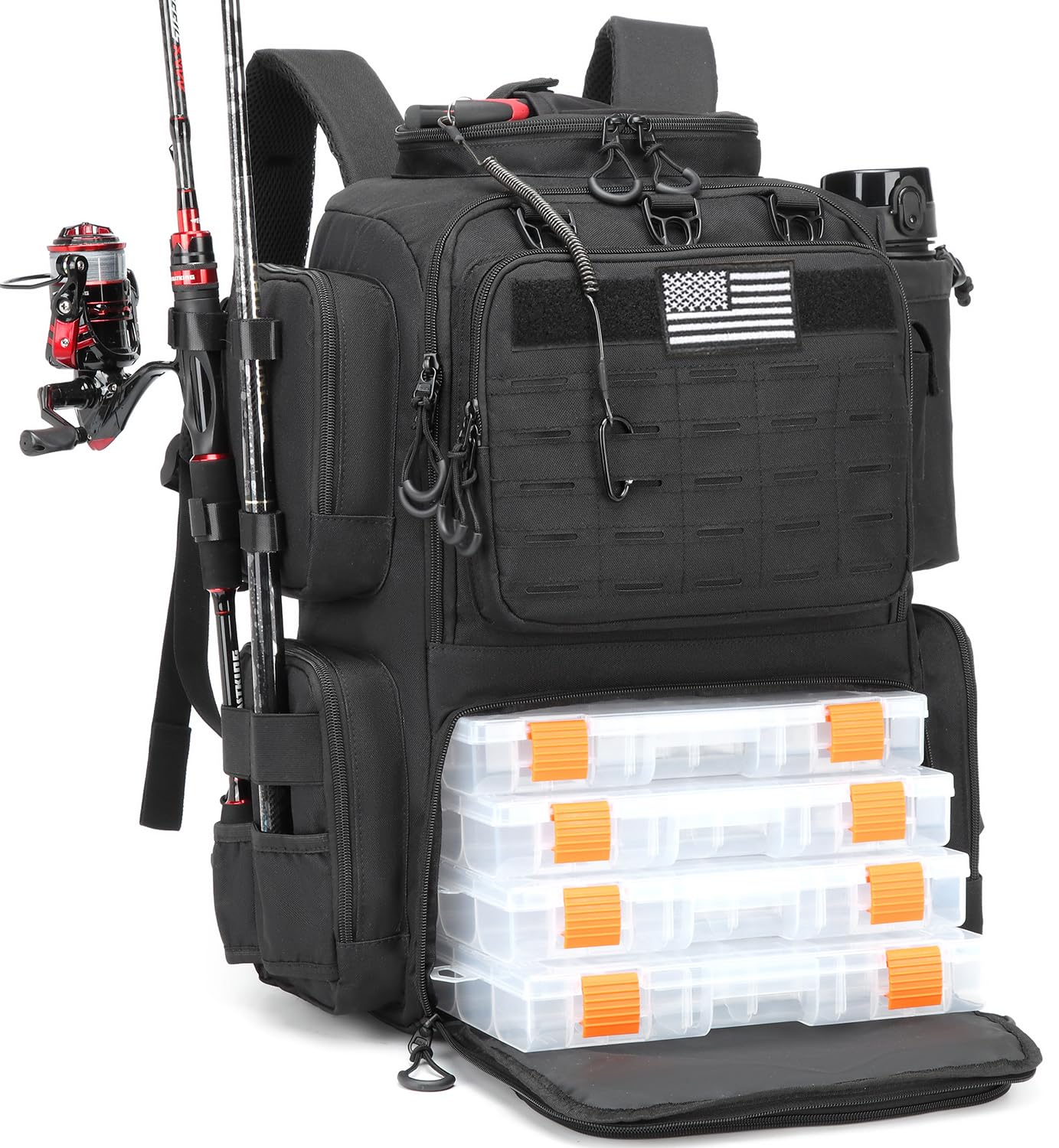 BISKLNDN 50L Tactical Fishing Backpack