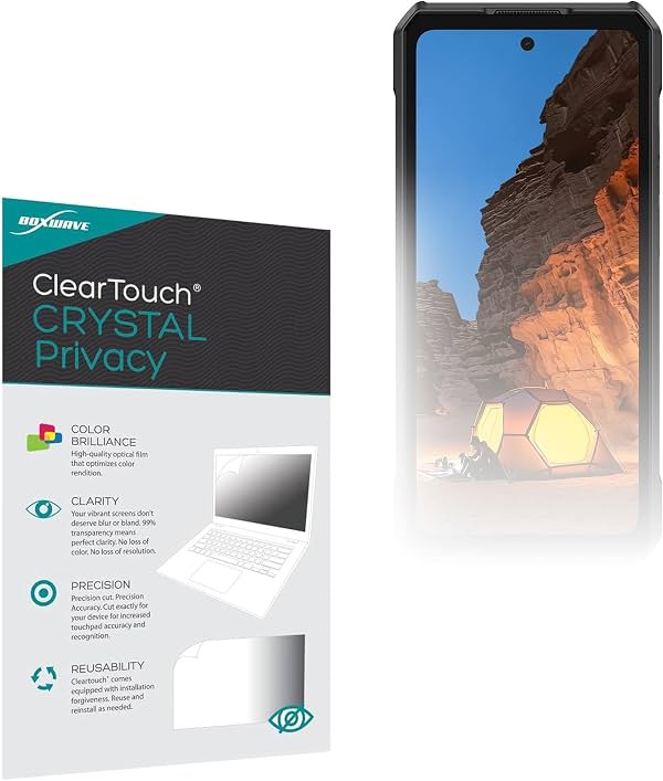 Protector de Pantalla BoxWave compatible con Ulefone Armor 30 - ClearTouch Crystal Privacy (Paquete de 2), Película Protectora de Privacidad Flexible Transparente