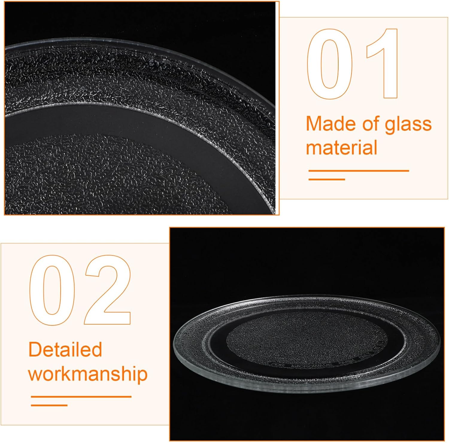 STOBAZA Microwave Glass Plate Replacement - Turntable Dish Sturdy Glass Cooking Plate for Microwave Oven Easy to Clean and Dishwasher Safe