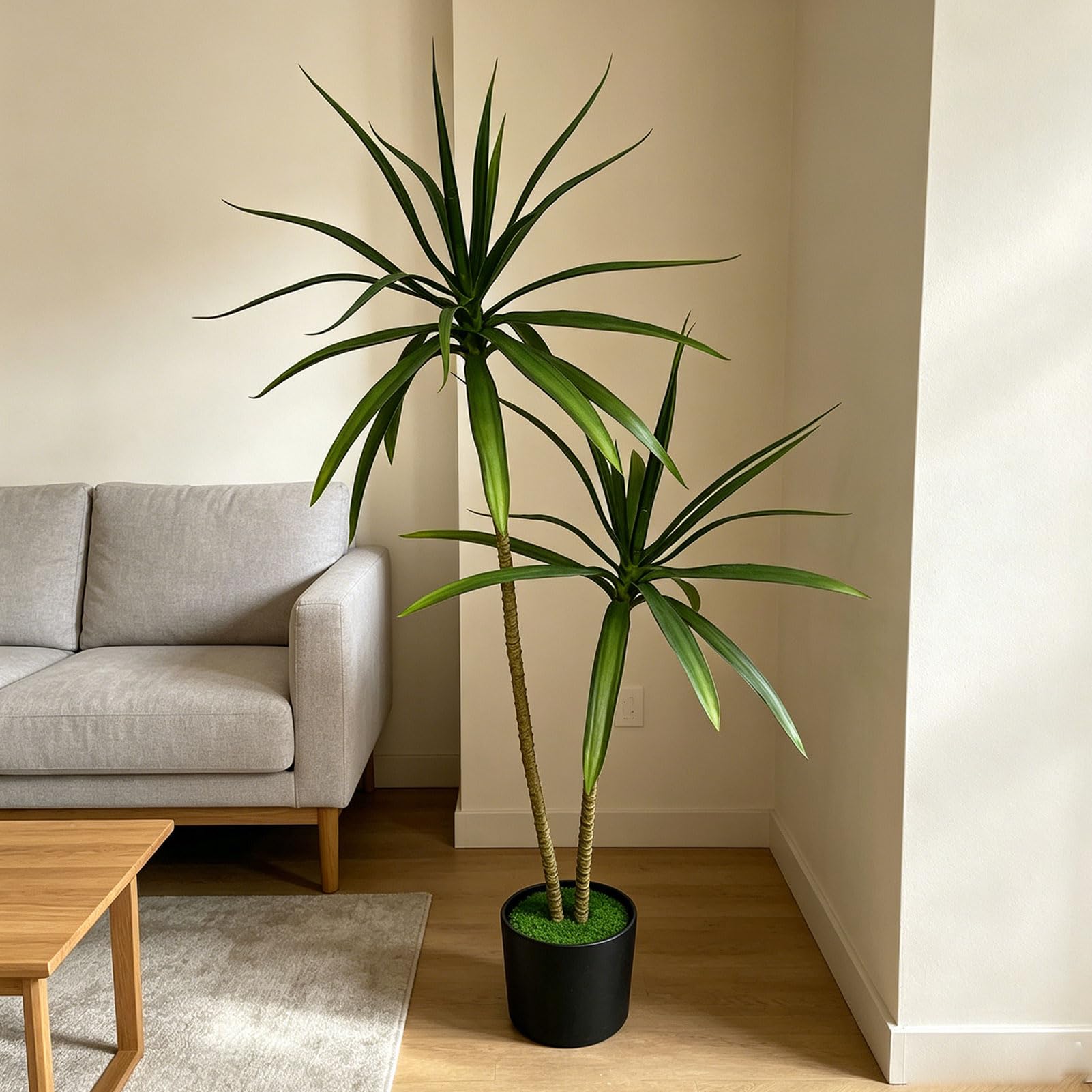 Plante D'agave Artificielle à Pointes dans Un Pot Noir (120 cm)