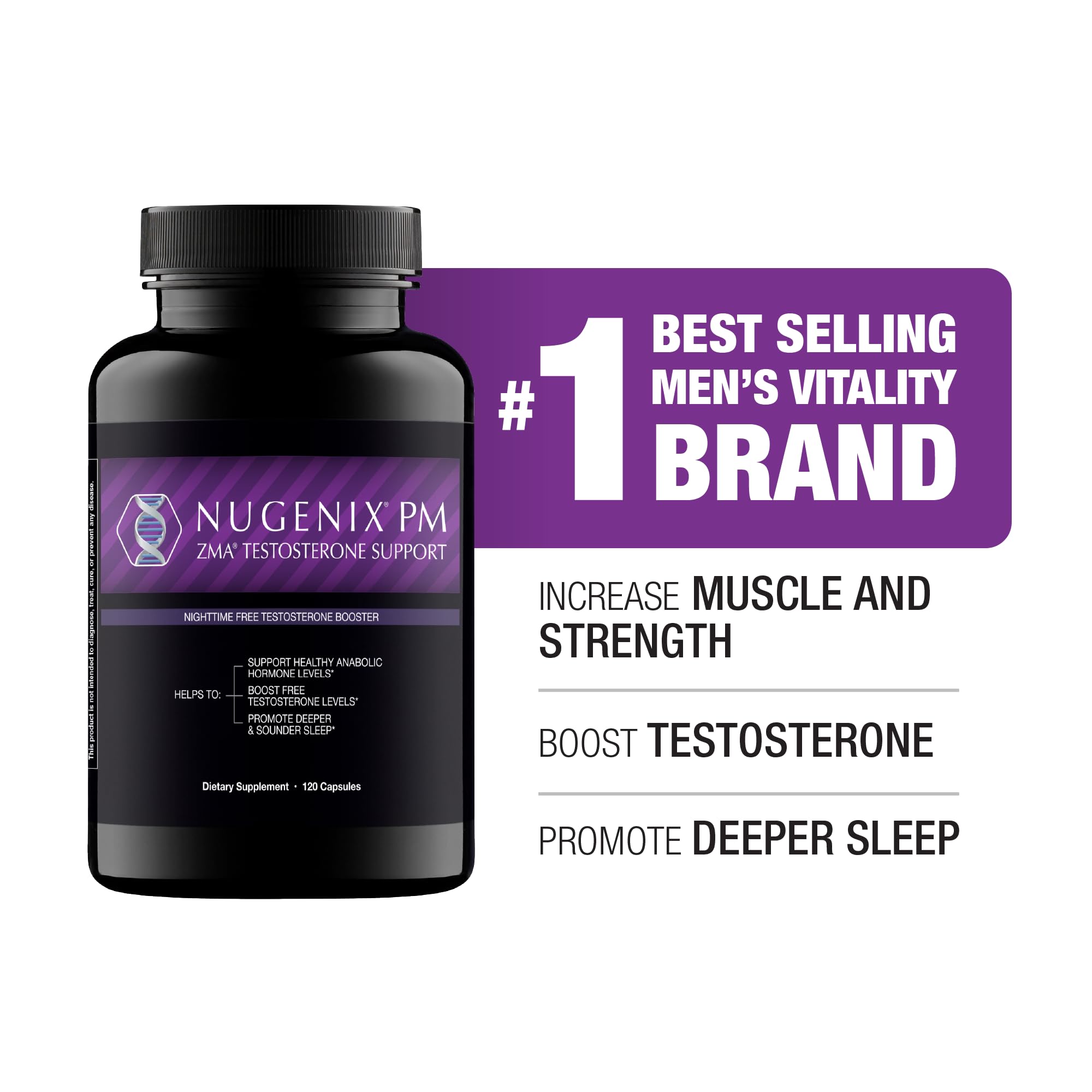 Nugenix PM ZMA - Nighttime Free Testosterone Booster for Men, 120ct — Amazon image 4