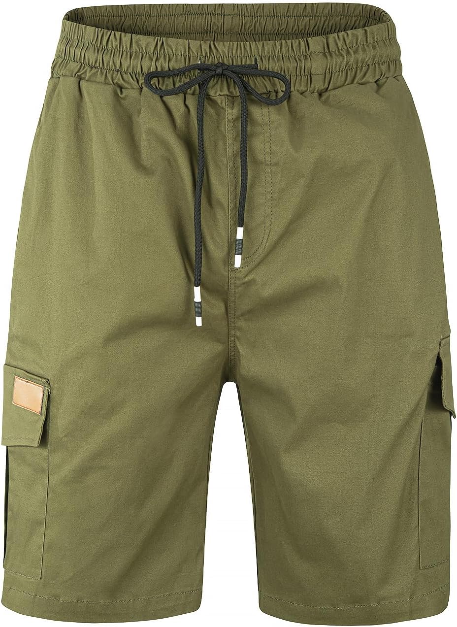 Mens Casual Twill Cargo Shorts Cotton Drawstring Classic Cargo Stretch ...