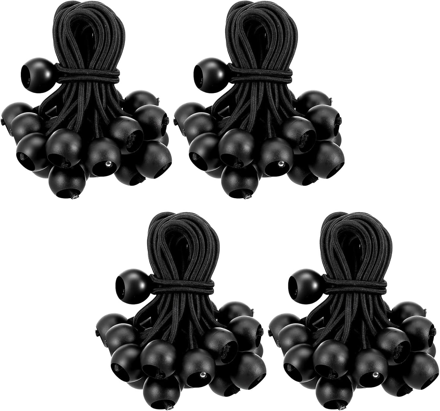 100 Pcs 4 Inch Ball Bungee Cords Tarp Tie Downs Heavy Duty Outdoor Bungee Balls with Hooks for Camping Canopy Shelter Tent Poles UV Resistant Elastic Straps