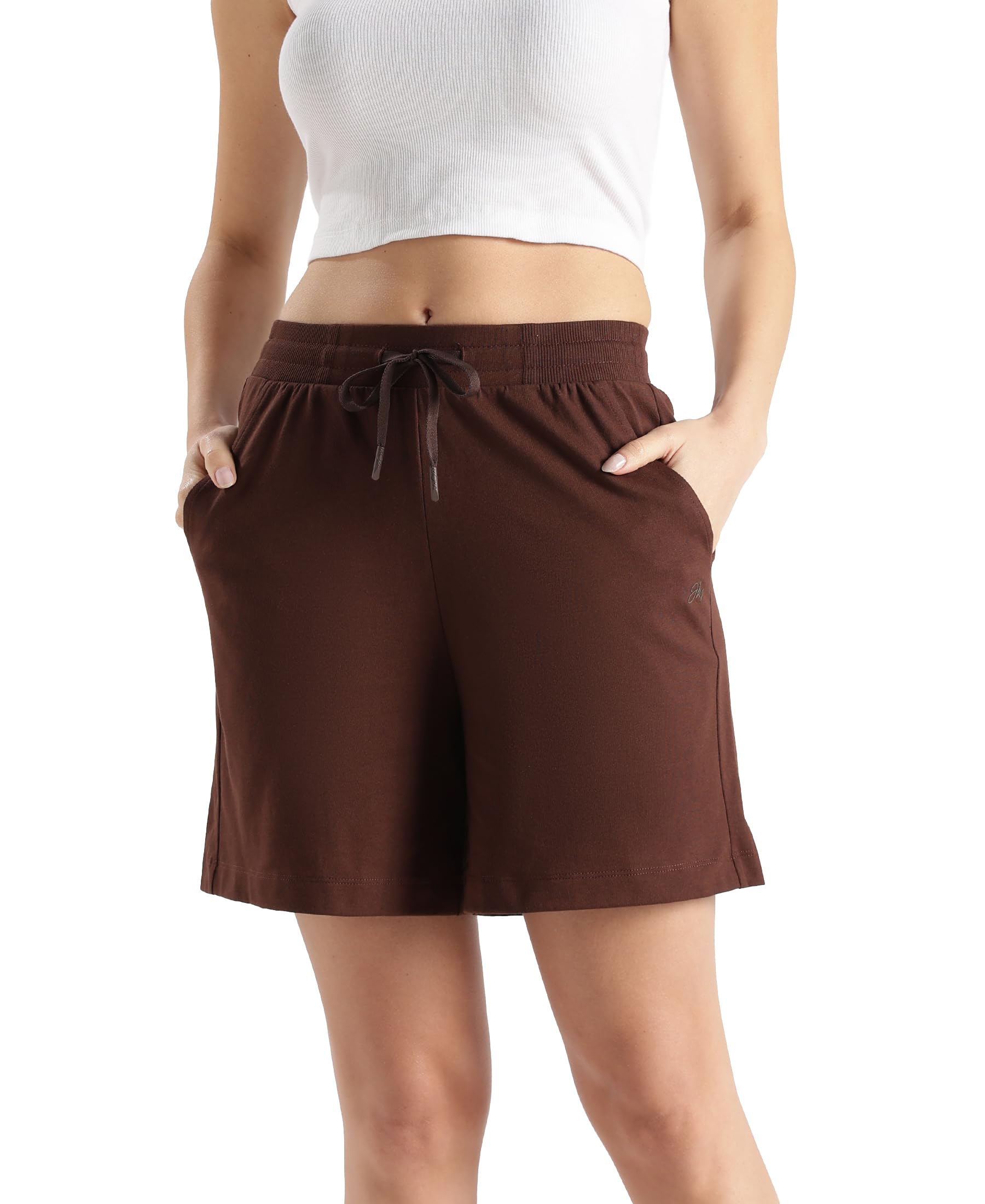 AW23 Women Super Combed Cotton Rich Regular Fit Shorts with Side Pockets-image-46