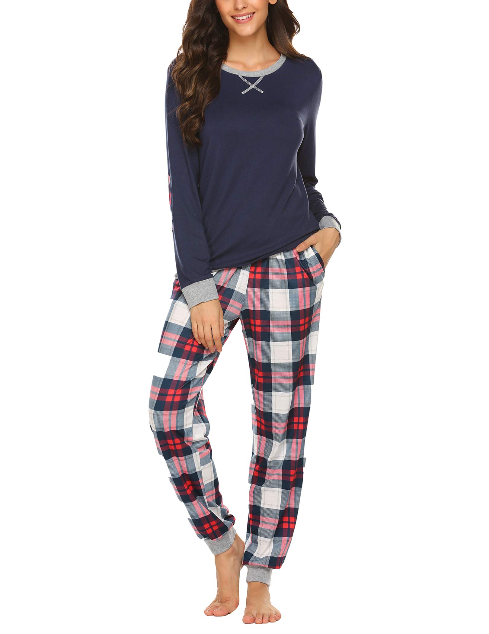 Ekouaer Pigiama Donna Invernali Set Pigiama Donna Lungo Pigiama Donna Invernale Comodo Pigiama Due Pezzi da Donna
