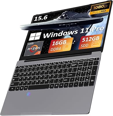 Auusda Laptop Computer with 16GB RAM 512GB SSD, AMD Ryzen 7 3700U Up to 4.0 GHz, 15.6" 1920x1080 IPS, Backlit Keyboard, Fi...