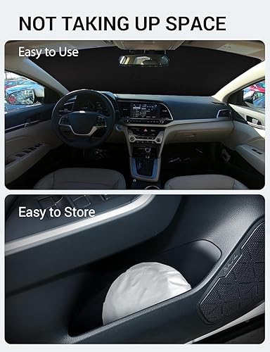 Vista 489 de Proadsy Parasol para parabrisas para BMW X1 F48 2016-2022 de 4 capas plegable, protector de parasol frontal que bloquea los rayos UV y mantiene