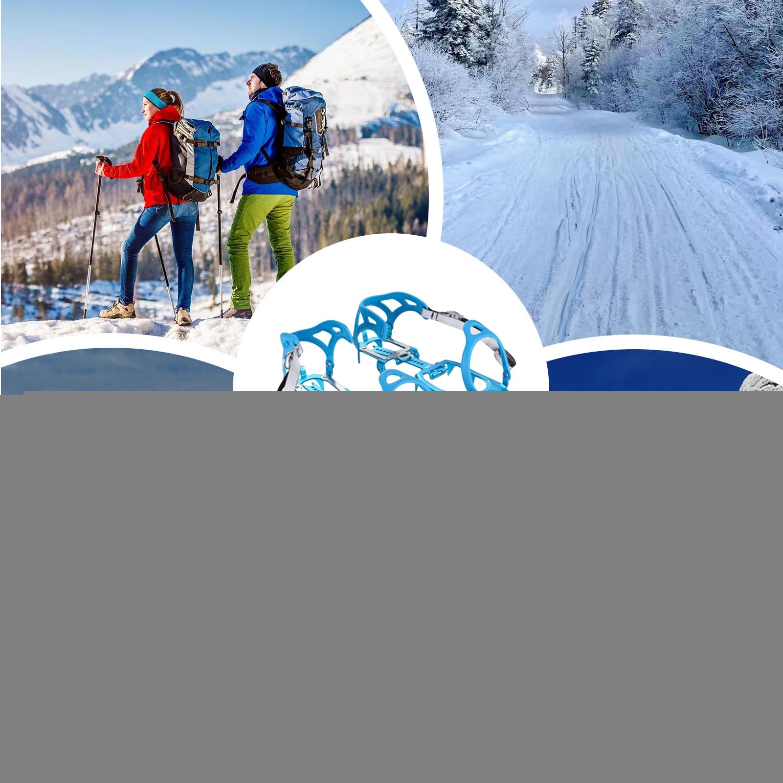 Crampons à Glace 14 Griffes D'Aluminium Outil Anti-Dérapant | Crampons De Traction Pour La Marche Pour Bottes Femmes Hiver Randonnée Escalade Pêche Marche Jogging