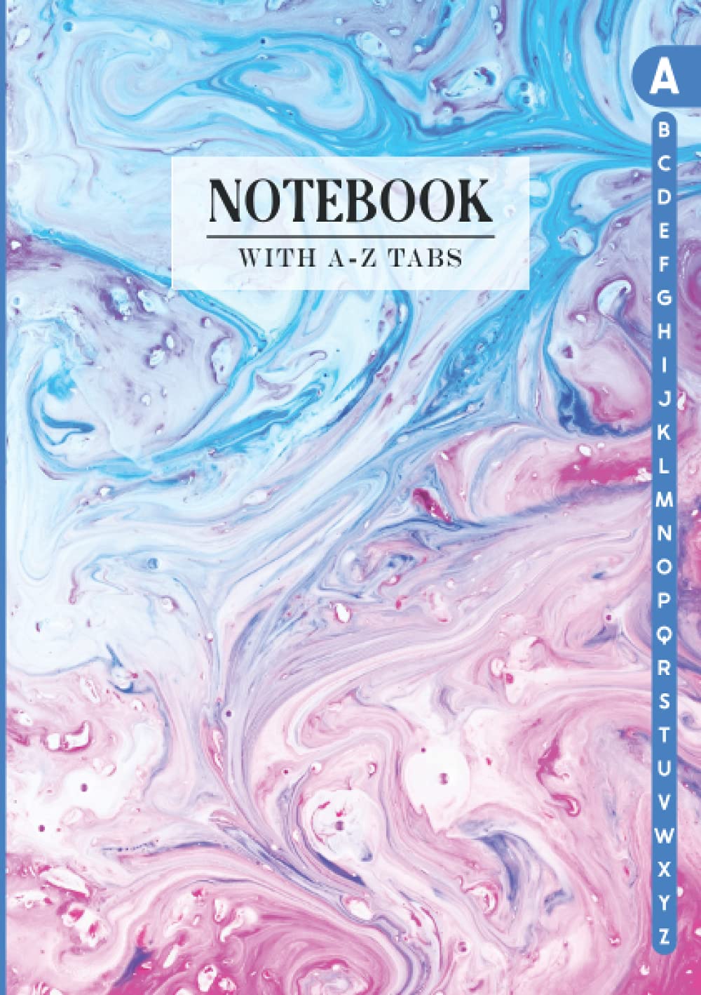 Notebook with A-Z Tabs: A5 Lined Journal Organizer with A-Z Tabs Printed | Calming Blue Watercolor Design