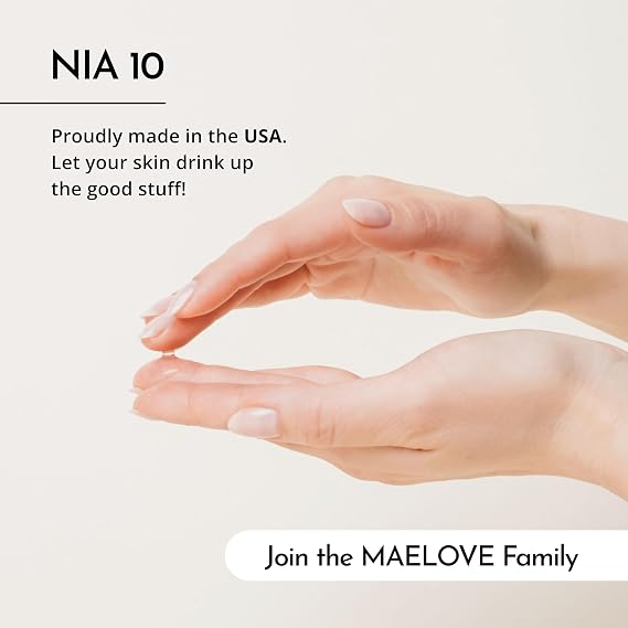 MAELOVE NIA 10 Niacinamide Serum | Calming Face Serum for Strengthening Skin Barrier, Hydration & Pore Refinement for Sensitive, Dry, Acne-Prone Skin, 1 fl oz