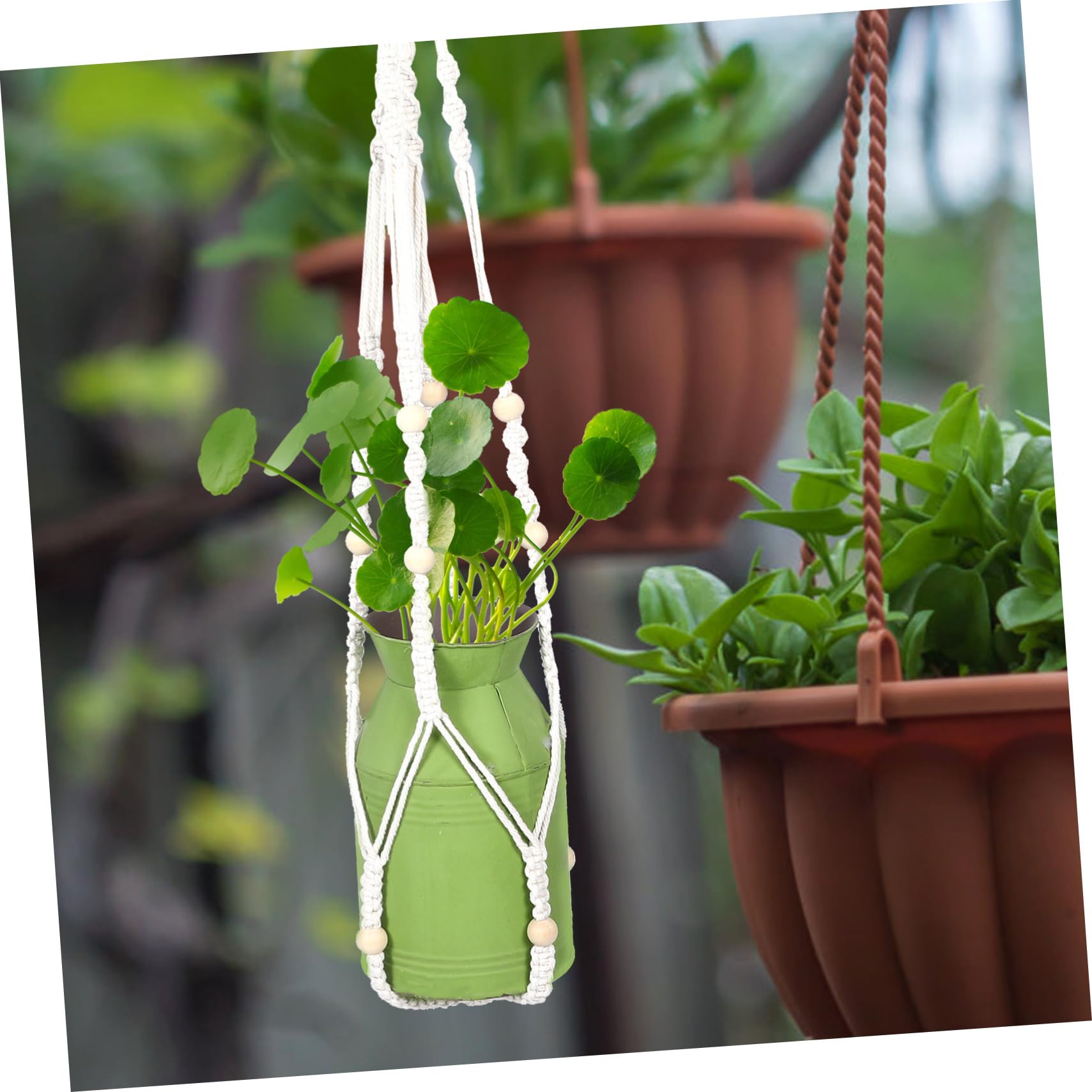 Kisangel Lot De 5 Paniers De Suspension pour Plantes Filets De Suspension pour Plafond Supports Multifonctionnels pour Plantes Suspendues pour Chambre À Coucher Et Jardin 2 Pièces X 5