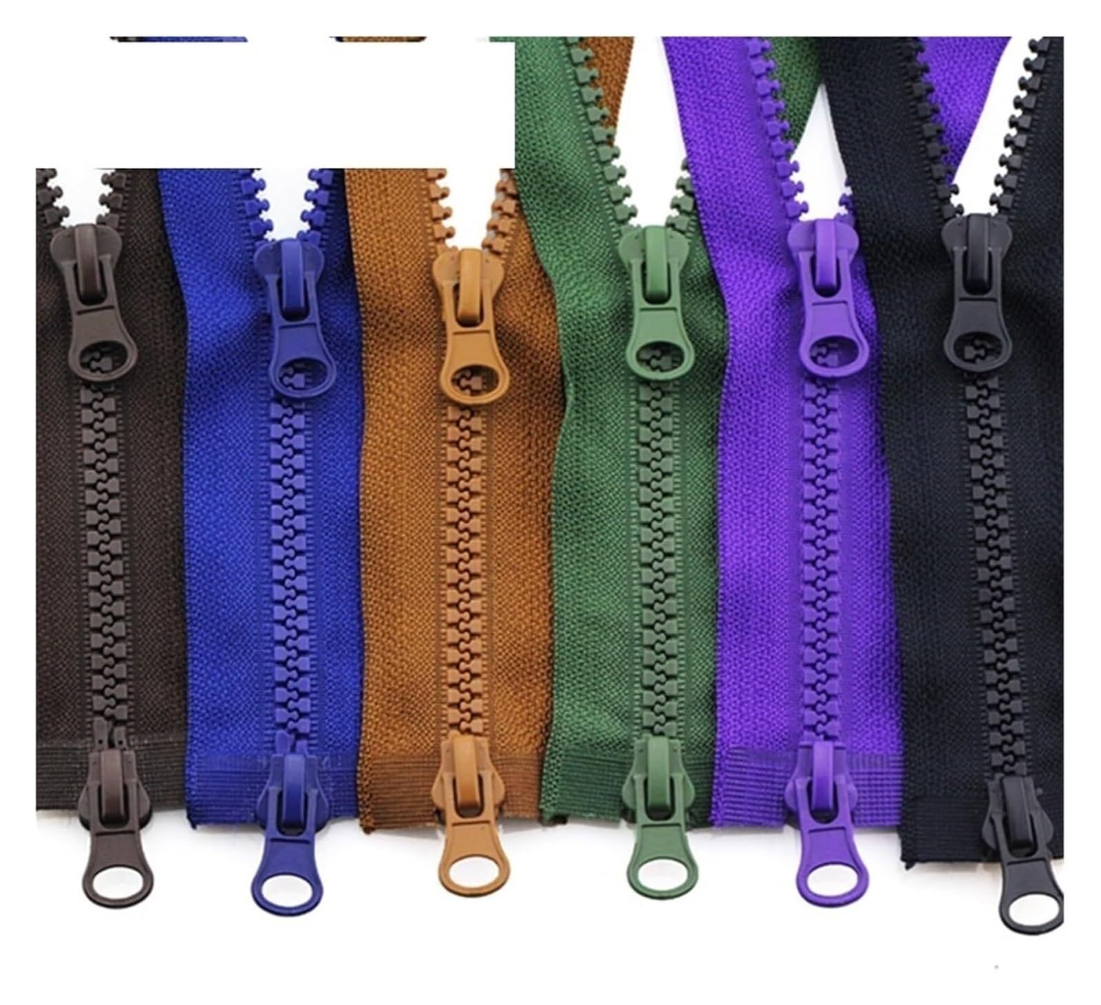 5 piezas 80/90/100/120/150 cm Cremallera doble con extremo abierto(Khaki,150CM5#)
