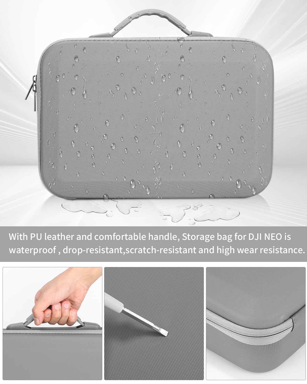 Bolsa para dji Neo Drone, Estuche Funda de Transporte, Bolsa de Almacenamiento Rígido Protectora para dji Neo Drone, Controlador y Accesorios，Gris