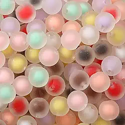 Contas de 16 mm, 100 peças, cor fosca, transparente, bolha, grânulo, pedaço, chiclete, contas focais para fazer joias, artesanal, DIY, colar, pulseira, acessório para a cabeça com contas (mstm)
