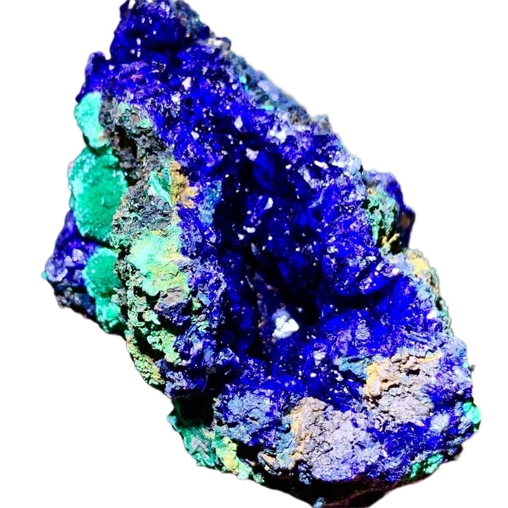 AARTERZZA 1pc 300-350g Blue Copper ore Azurite Stone Crystal Ornamental Home Decoration