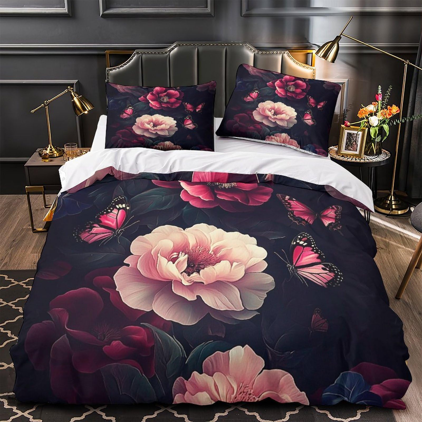 Housse de couette botanique colorée pour chambre d'enfants double 200x200 cm
