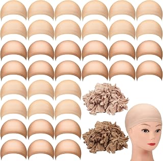 Mepase 200 Pack Wig Caps - Elastic Nylon Stocking Caps Brown & Light Brown for Wigs, Halloween Cosplay Women Men
