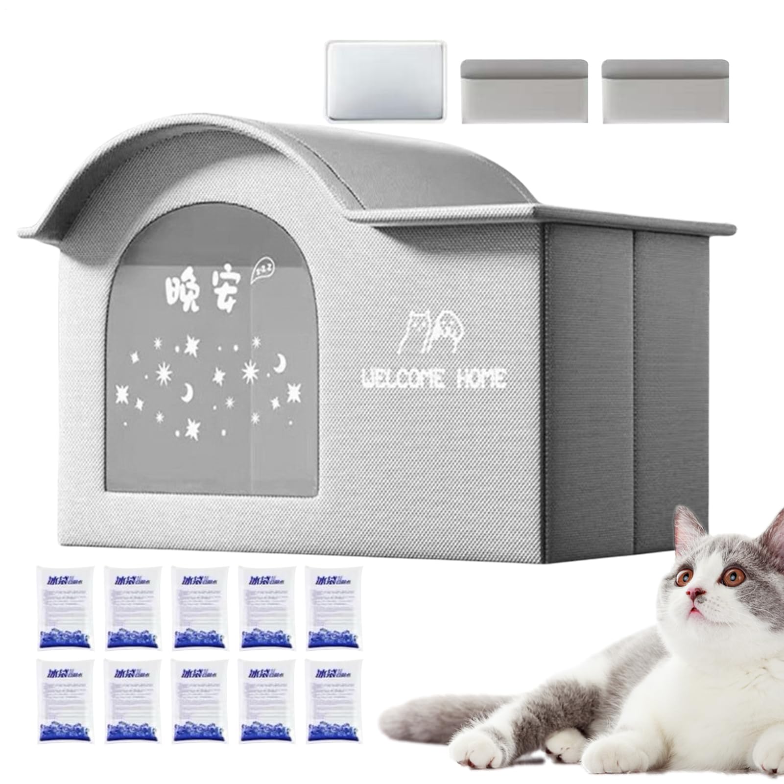 Casa Rinfrescante Per Animali Domestici | Tenda Isolata Rinfrescante Per Gatti,Cuccia Portatile Cuccioli | Per Esterno Interno Terrazza Spiaggia Balcone Campeggio Appartamento Viaggio Camera Da