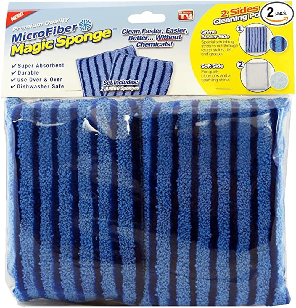 Magic Microfiber Sponge Scrubbing Clean Faster Easier Better Super Absorbent As Seen On Tv Jumbo image 2