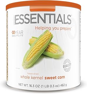 Emergency Essentials Freeze-Dried Super Sweet Corn – Large #10 Can, 30-Year Shelf Life, 22 Servings, Emergency Food Supply or Everyday Use