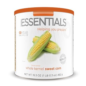 Emergency Essentials Freeze-Dried Super Sweet Corn Large #10 Can, 30-Year Shelf Life, 22 Servings, Emergency Food Supply or Everyday Use