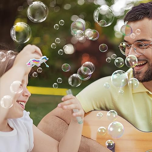 Miniatura 7 de Varita de burbujas de unicornio de 24 piezas para niños (6 estilos), bonita varita de burbujas ideal para recuerdos de fiesta de cumpleaños temática