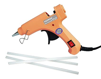 Fadman Electric 20W Peach Mini Hot Melt Glue Gun With 3 Pcs Hot Melt Glue Stick Standard Temperature Corded Glue Gun (7 mm)