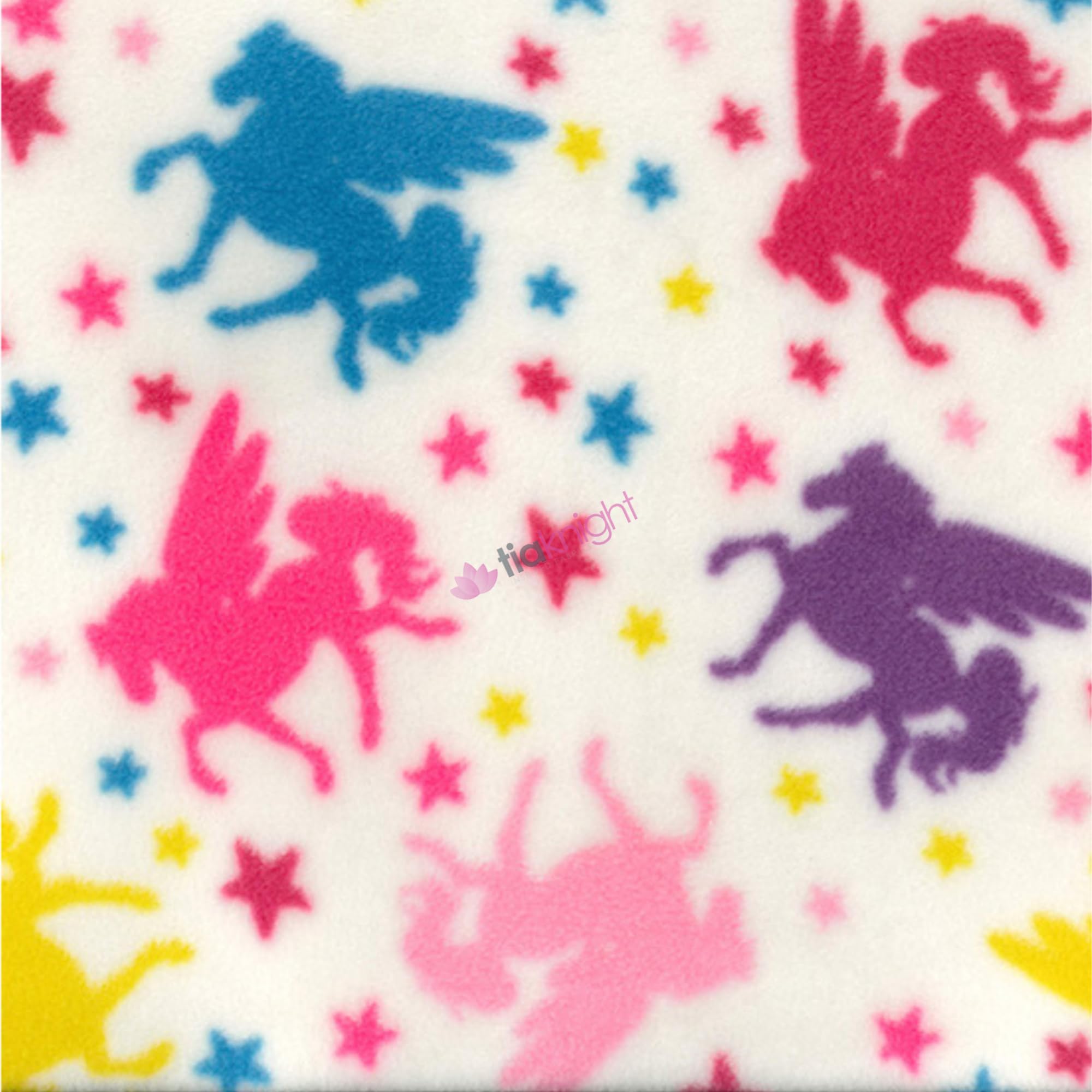 Tia Knight New Exclusive Children's Prints Premium Quality Anti-Pill Polar Fleece Soft Washable Fabric Sold by The Metre Same Day Dispatch (Stardust Unicorns, SQ896) (Ivory/Multi Stardust Unicorns)